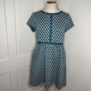 Boden Clementine Jacquard Dress w/ Pockets Jade and Pink Women's Size US 10R